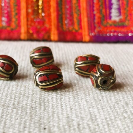 Lot de Perles Corail Népal-Création Bijoux ethniques