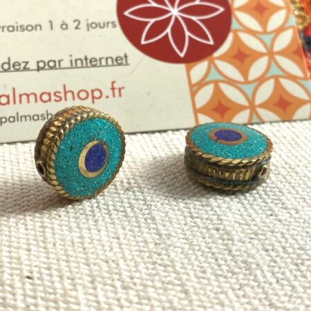 Perle ethnique Turquoise Lapis Lazuli-Création