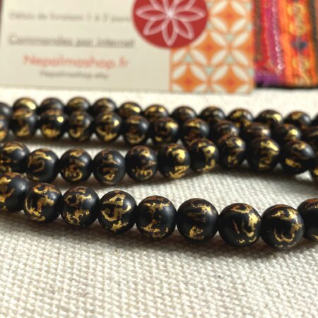 Alternative view of Lot de Perles Ethniques en bois Om