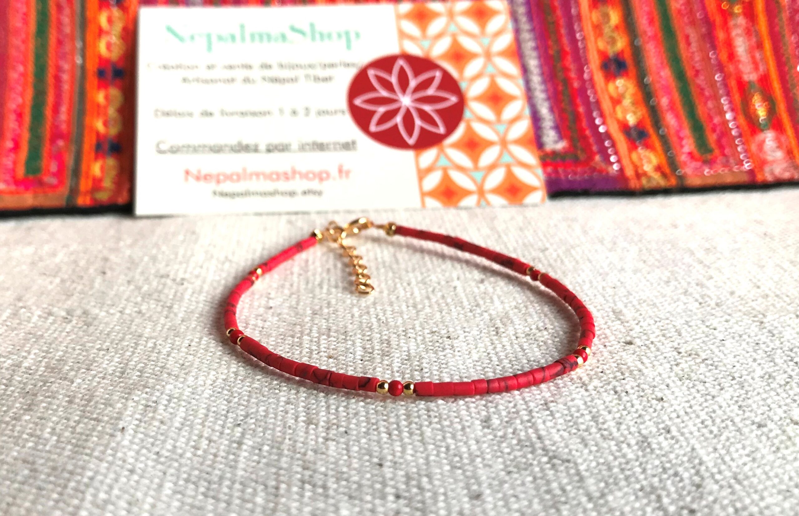 Bracelet Pierres fines Corail-Bijou ethnique fin et élégant – Image 2