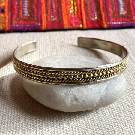 Bracelet fin manchette Ethnique Doré-Bracelet Homme ou Femme