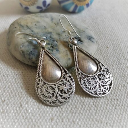 Alternative view of Boucles d'oreilles Ethniques Argent-Népal Tibet-Bijoux du Monde