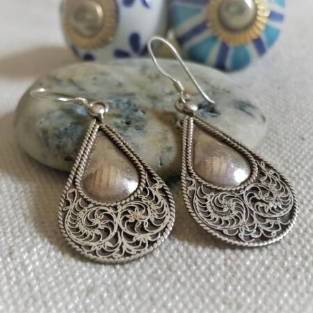 Boucles d'oreilles Ethniques Argent-Népal Tibet-Bijoux du Monde