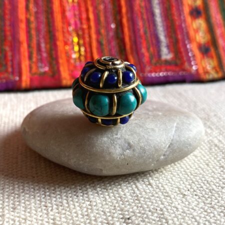 Perle Népal Tibet Pierre Turquoise Lapis Lazuli-Perle création ethnique