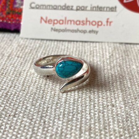 Alternative view of Bague Argent 925 Pierre Turquoise