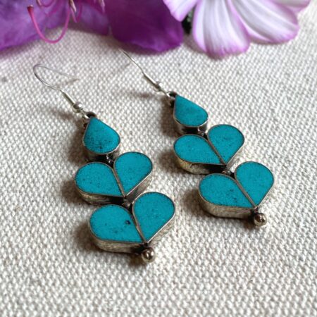Alternative view of Boucles d'oreilles Turquoise Ethniques