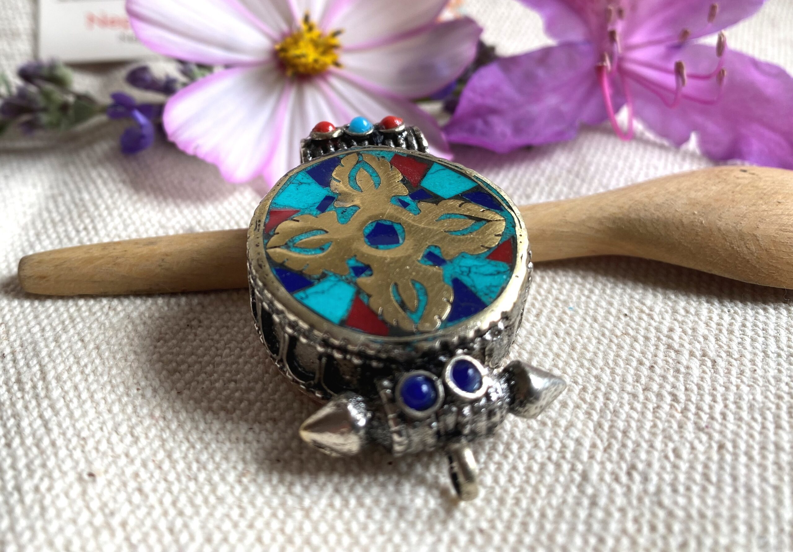 Pendentif Ethnique Boite-Double Dorje