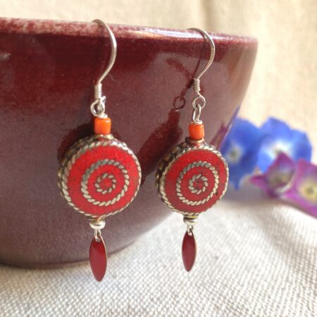 Boucles d'oreilles Corail-Bijoux Nepalmashop