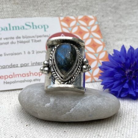 Grande Bague Labradorite Argent