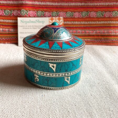 Boite en Pierres de Turquoise Corail Lapis Lazuli