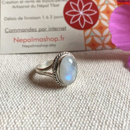 Bague Argent Pierre de Lune