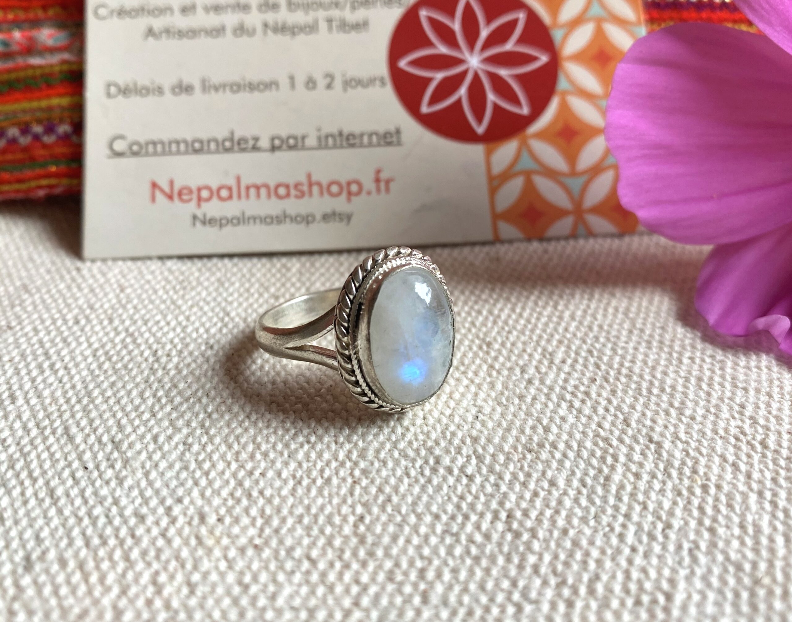 Bague Argent Pierre de Lune