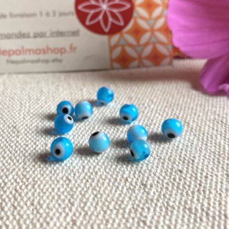 Alternative view of Lot Perles Oeil de la chance 6mm-Création Bijoux