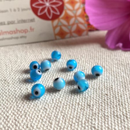 Lot Perles Oeil de la chance 6mm-Création Bijoux