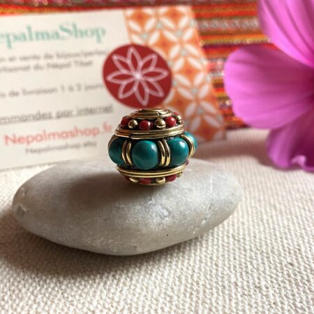 Perle Pierres Turquoise Corail-Népal Tibet