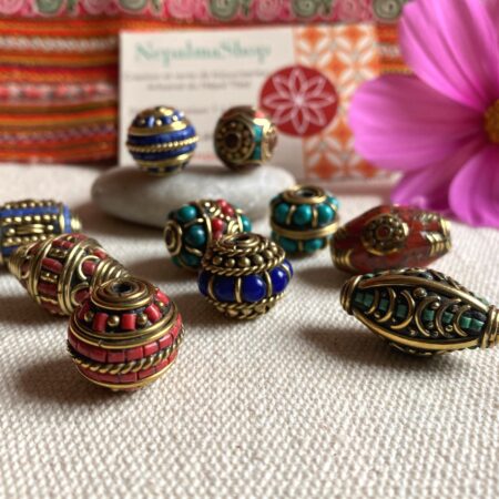 Alternative view of Ensemble de Perles Pierres Népal Tibet- Lot de Perles Création Bijoux